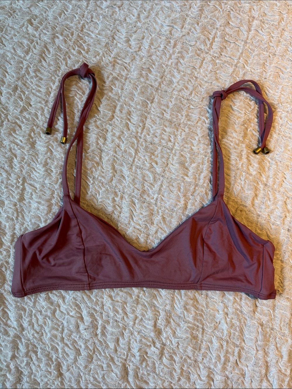 Vitamin A EcoLux Zuma Bralette Bikini Top in Dusty Rose